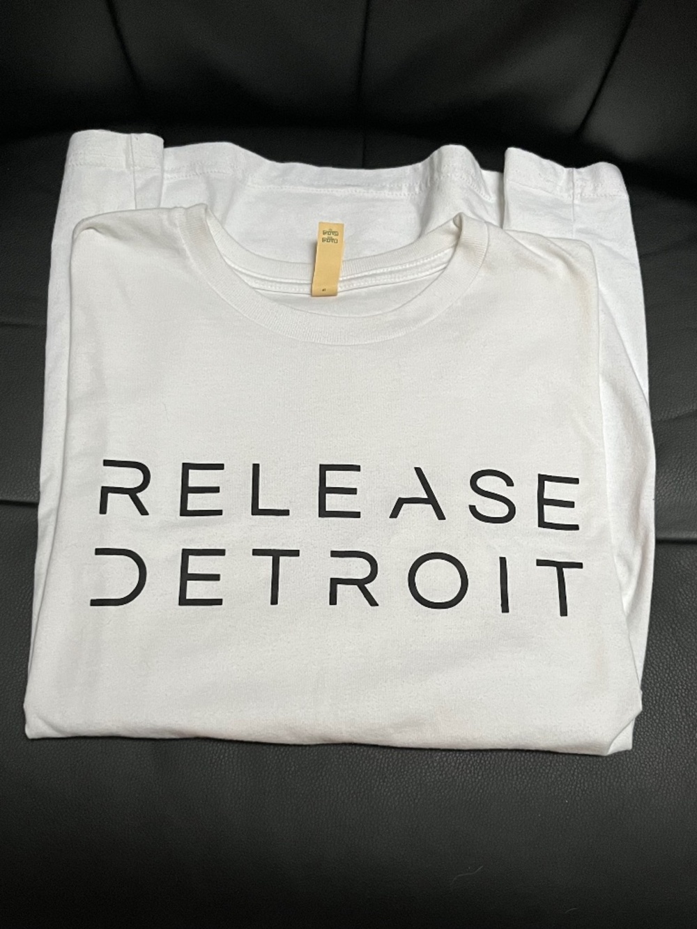 Release Detroit Unisex T Shirt, White, Medium - White Black  Minimal